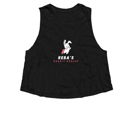 Reba's Rabbit Rescue, a Solid Black Blend Women?s Cropped Racerback Tank