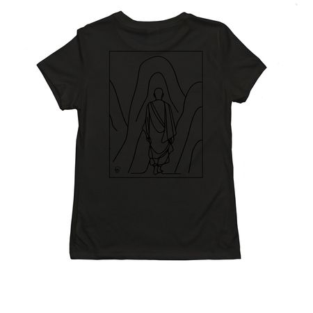 Monk Mindset, a Deep Black Allmade Eco Triblend Women?s Tee (back-view)