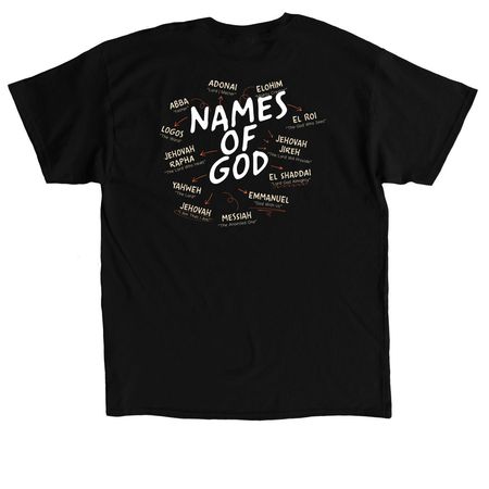 Names of God, a Black Classic Unisex Tee (back-view)
