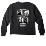 Class of 2026 Merch, a Vintage Black Youth Heavyweight Long Sleeve Tee (back-view)