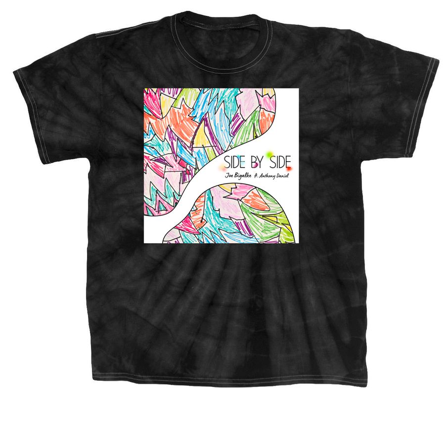 Side By Side - Tie Dye, a Black Classic Tie Dye Tee