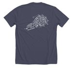 DREAM CATCHER&nbsp; LOGO, a Heather Midnight Navy Premium Unisex Tee (back-view)