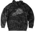 DREAM CATCHER&nbsp; LOGO, a Black Camo Heavyweight Camo Pullover Hoodie (back-view)