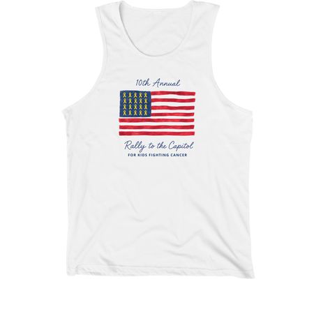 10th Annual Rally to the Capitol Flag, a White Premium Cotton Tank