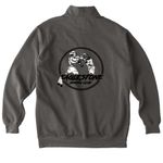 ESBC front and back logo&nbsp;, a Grey Comfort Colors Quarter Zip Pullover (back-view)