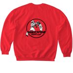 ESBC front and back logo&nbsp;, a Red Softstyle Crewneck Sweatshirt (back-view)
