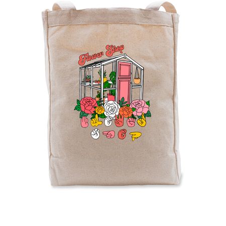 Flower Shop, a Natural Recycled Cotton Tote Bag