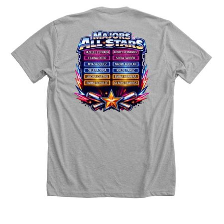 Softball Majors, a Athletic Heather Premium Unisex Tee (back-view)