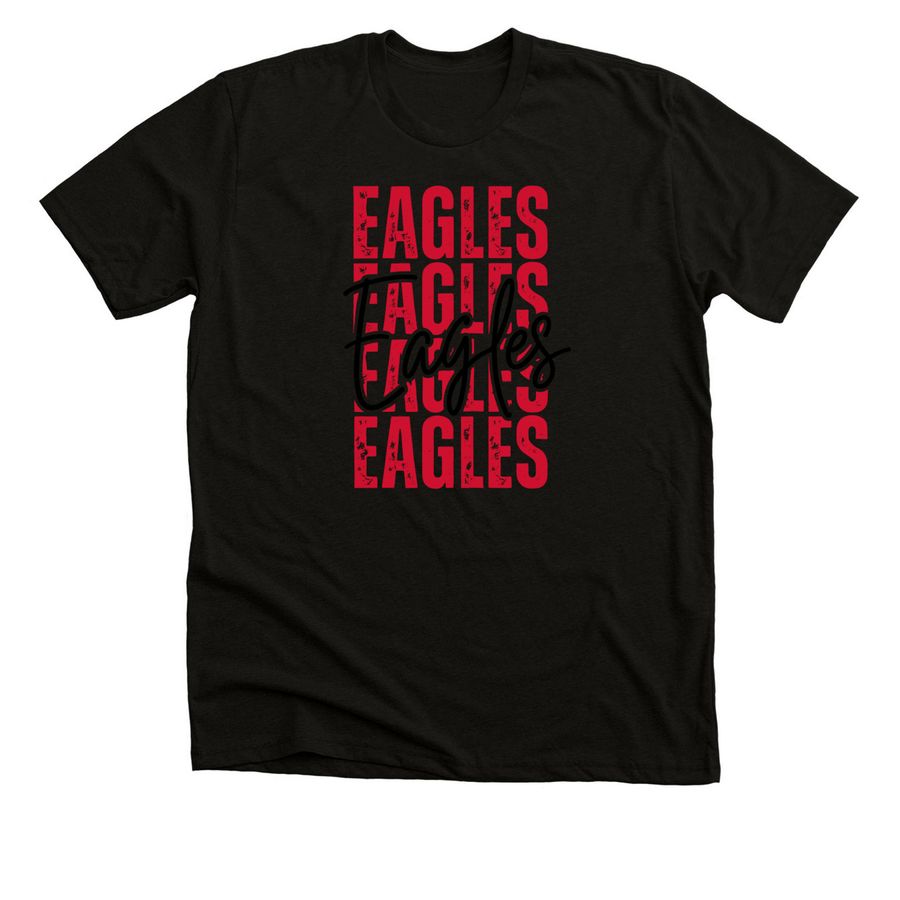 x5 Eagles, a Black Heather Premium Unisex Tee