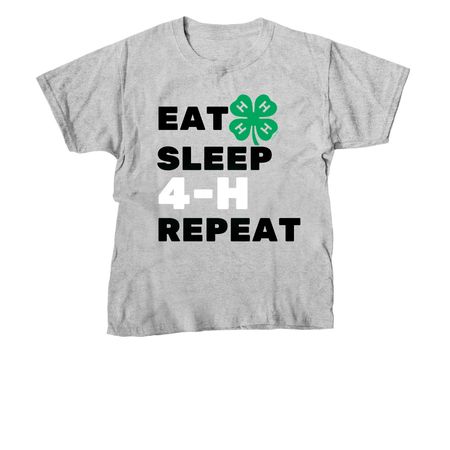Eat, Sleep, 4-H, Repeat, a Sport Grey Youth Unisex Tee