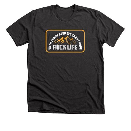 Ruck Life - Carry Hope, a Dark Grey Heather Premium Unisex Tee
