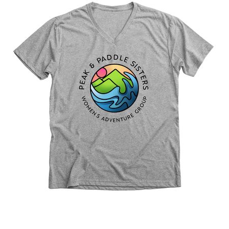 Full Front (Black Logo), a Athletic Heather Premium V-Neck Tee