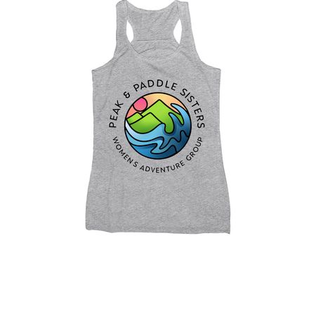 Full Front (Black Logo), a Athletic Heather Women's Racerback