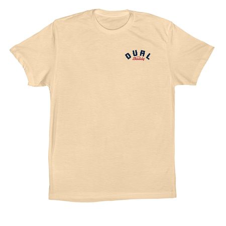 Dual at the Daddy, a Soft Cream Premium Cotton Tee (back-view)