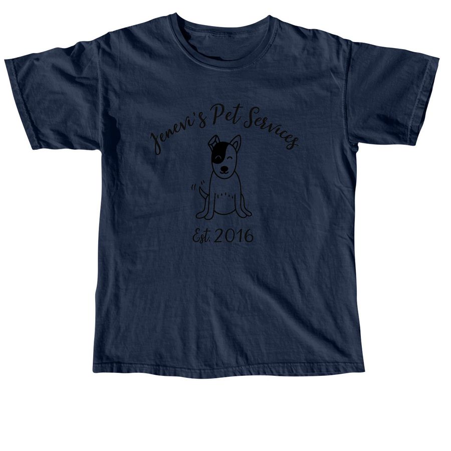 Jenevi's Pet Services Merch 3, a True Navy Comfort Colors Unisex Tee
