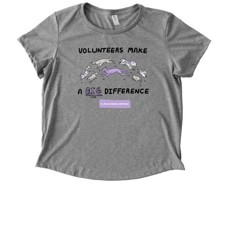 Volunteers Make a Big Difference, a Aluminum Grey Allmade Eco Triblend Women?s Scoop Neck Tee