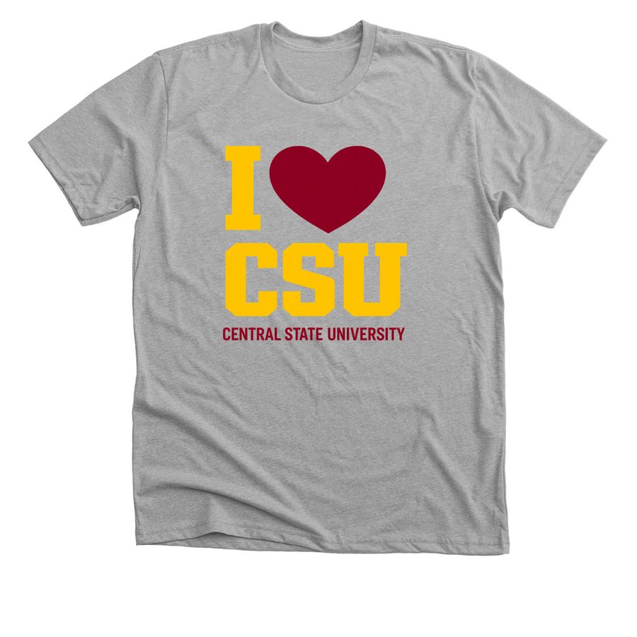 "I LOVE CSU, a Athletic Heather Premium Unisex Tee