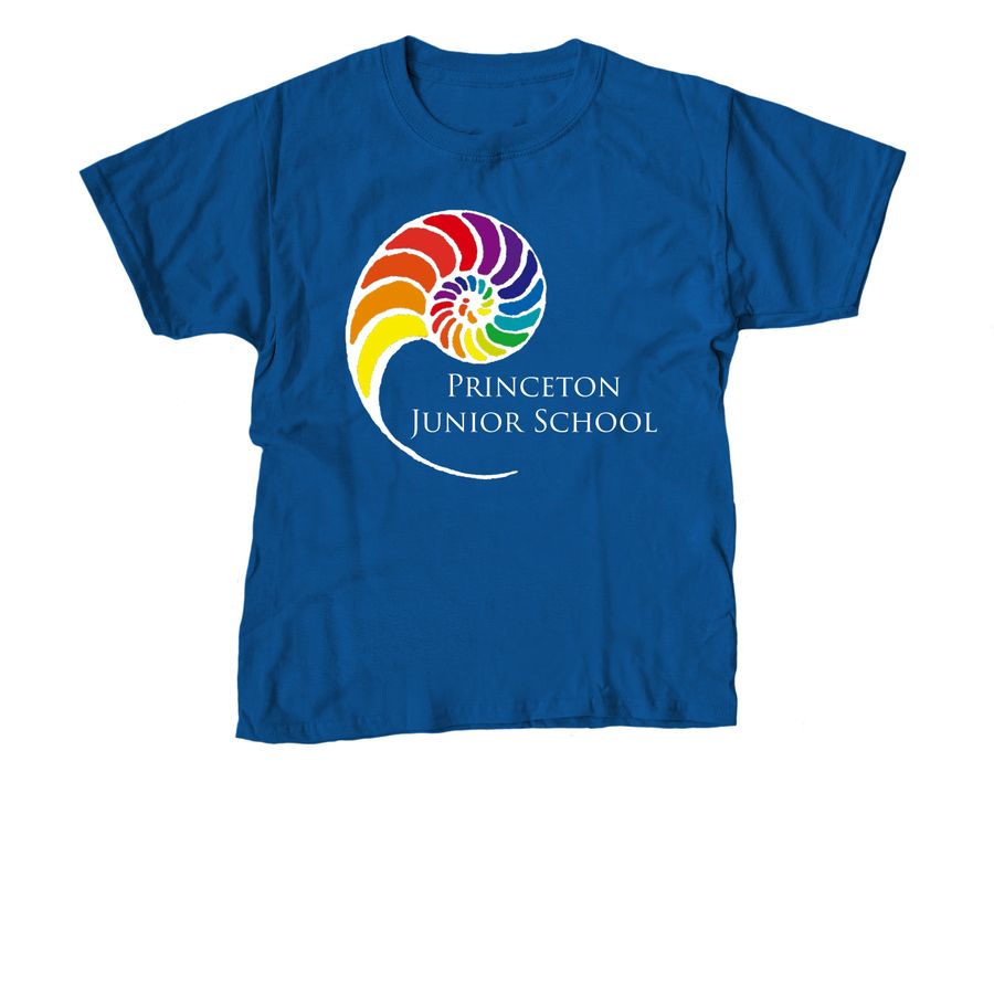 PJS Logo Tees on Solid Colors, a Royal Blue Youth Unisex Tee