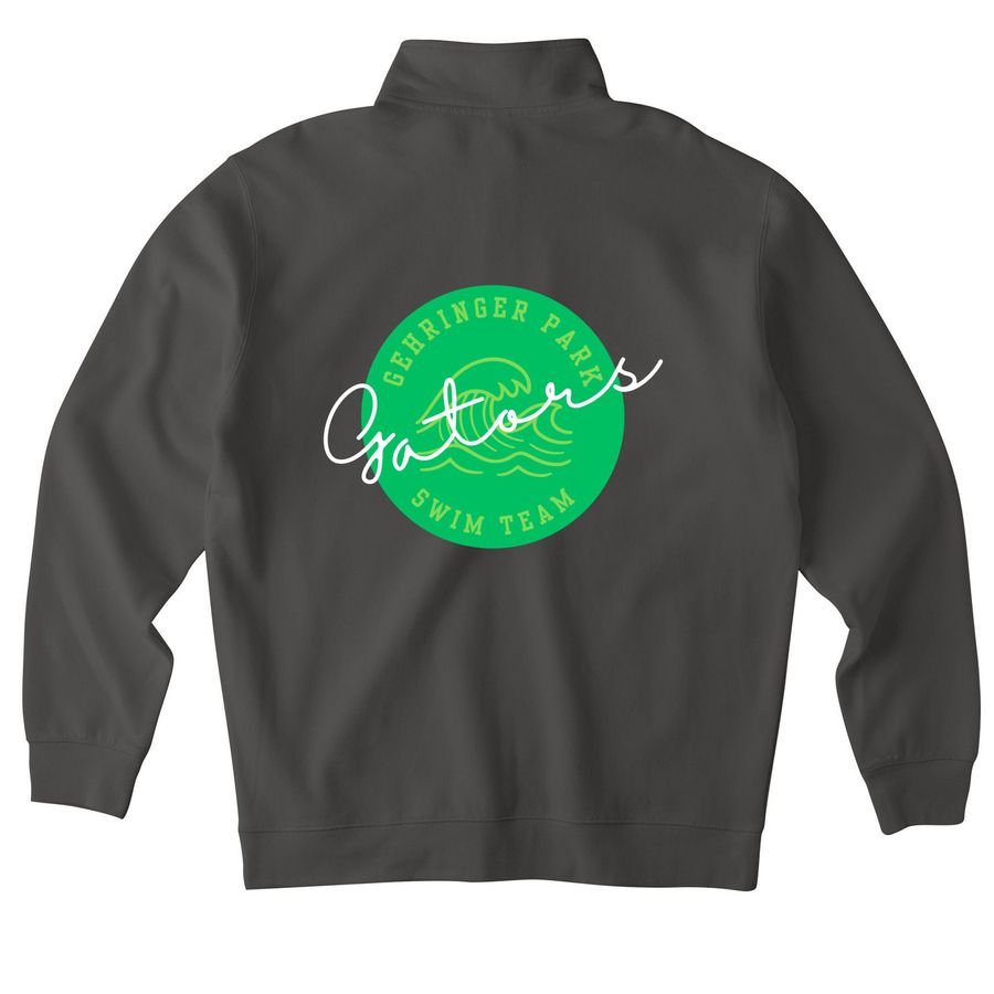 Vintage gator hoodie (dark), a Asphalt Midweight Quarter Zip Pullover (back-view)