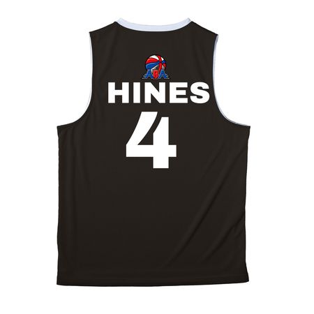 NEW TEAM NEW MERCH NEW BEGINNINGS&nbsp;, a Black/ White Reversible Basketball Jersey (back-view)
