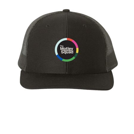 Motley Logo Hat, a Black Printed Snapback Trucker Cap