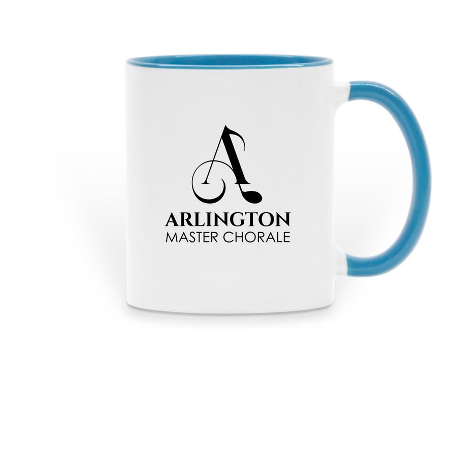 AMC Coffee Mugs, a Light Blue Two-Tone Ceramic Mug