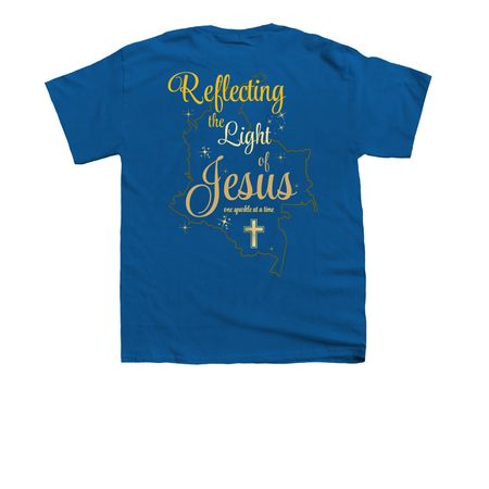 Reflecting the Light of Jesus, a Royal Blue Youth Unisex Tee