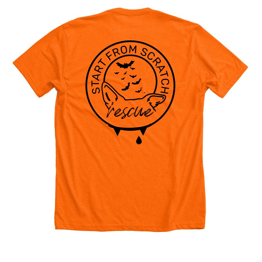 Dash's Teeth, a Neon Orange Premium Unisex Tee (back-view)