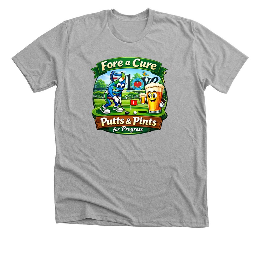Putts & Pints for Progress, a Athletic Heather Premium Unisex Tee