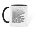job title, a Black Two-Tone Ceramic Mug (back-view)