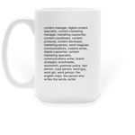 job title, a White Large Coffee Mug (back-view)