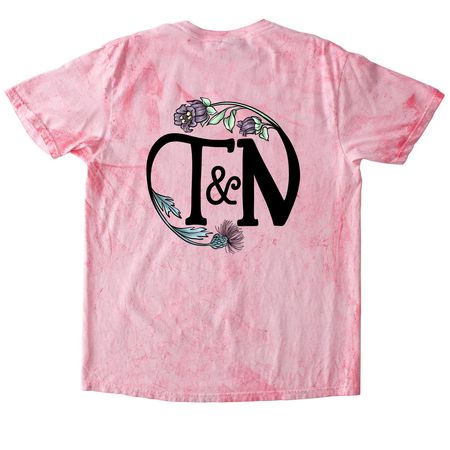 T&N Logo Front & Back, a Hibiscus Comfort Colors Colorblast Tee (back-view)
