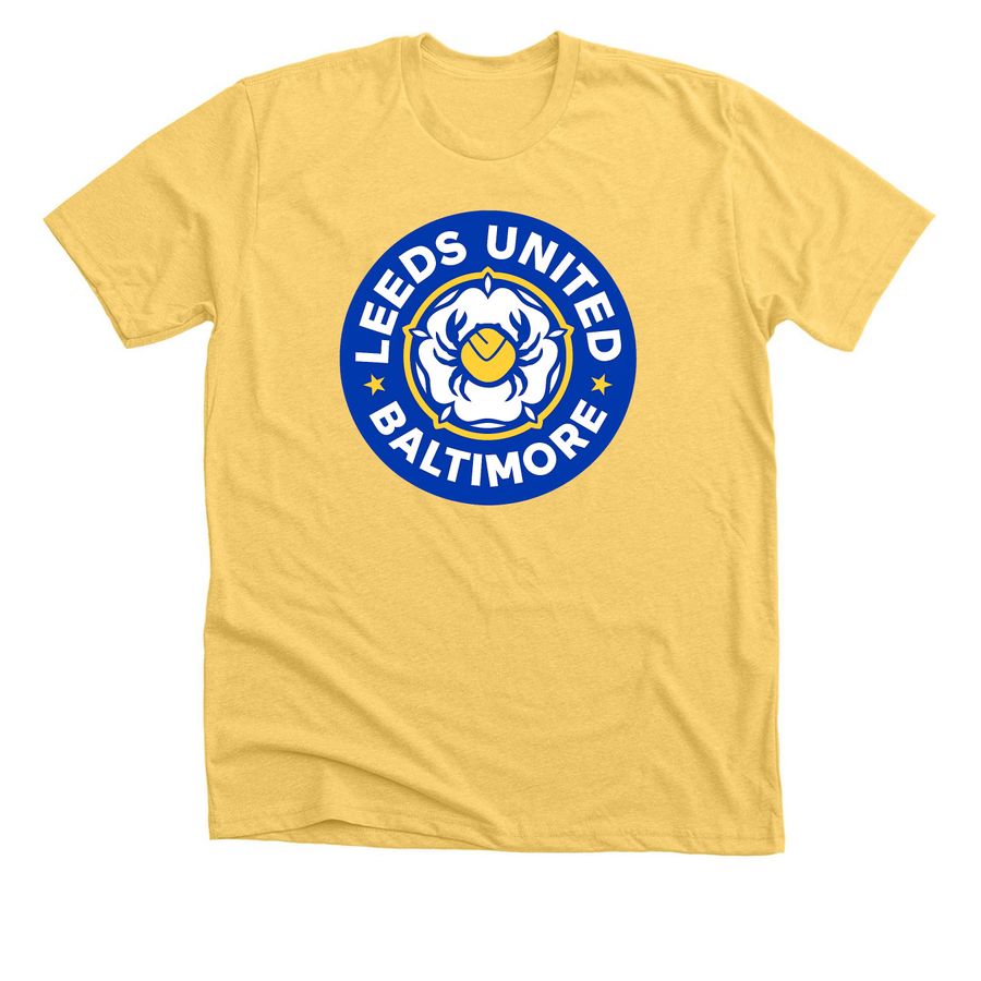 Leeds United Baltimore, a Heather Yellow Gold Premium Unisex Tee