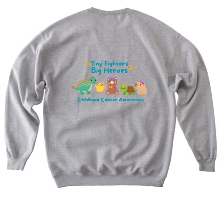 Tiny Fighters, Big Heroes, a Sport Grey Softstyle Crewneck Sweatshirt