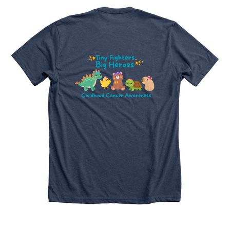Tiny Fighters, Big Heroes, a Heather Navy Premium Unisex Tee