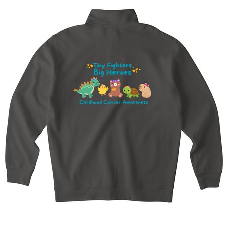 Tiny Fighters, Big Heroes, a Asphalt Midweight Quarter Zip Pullover