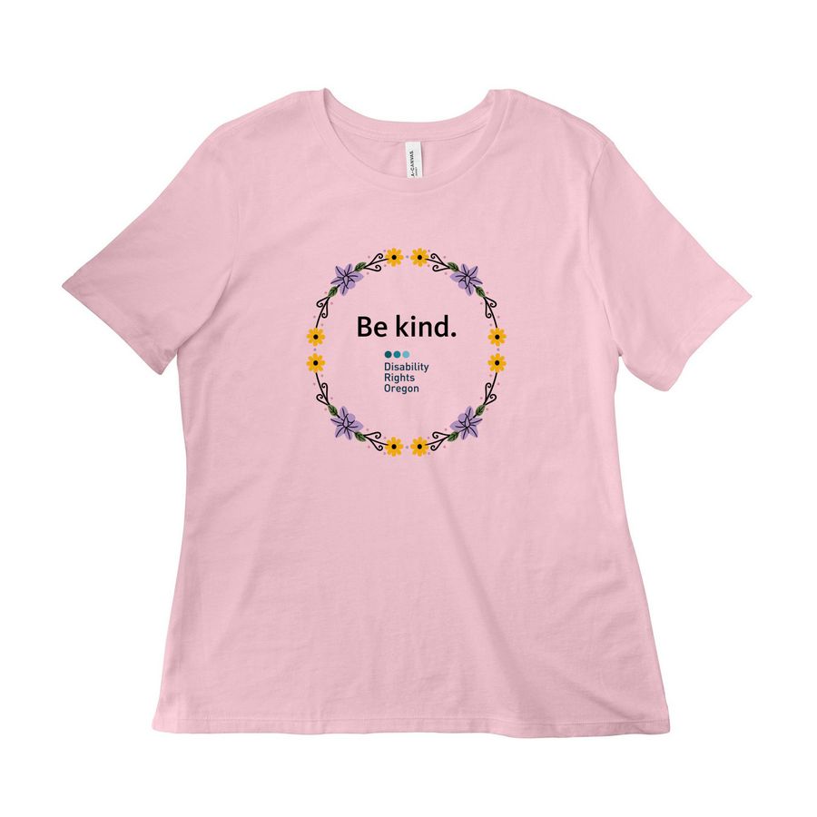Be kind. (Adults & Youth), a Pink Women?s Relaxed Cotton Tee