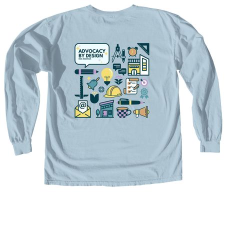 IIDA IN Advocacy by Design!, a Chambray Comfort Colors Long Sleeve Tee (back-view)