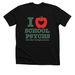 Apple Heart, School Psych Love, a Solid Black Blend Premium Unisex Tee