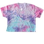 To thine own self be true., a Cotton Candy Women's Tie Dye Cropped Tee (back-view)