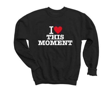 I Love This Moment Merch, a Black Youth Crewneck Sweatshirt