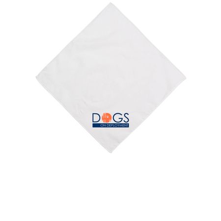 Dogs on Deployment Bandanas (Blue Logo), a White Cotton Bandana