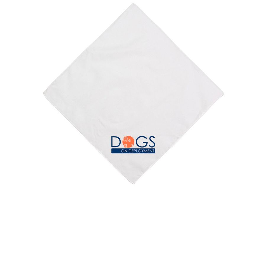 Dogs on Deployment Bandanas (Blue Logo), a White Cotton Bandana