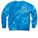 Amazing Strays - Paw Heart & Pups, a Aqua Blue Tie Dye Crewneck Sweatshirt