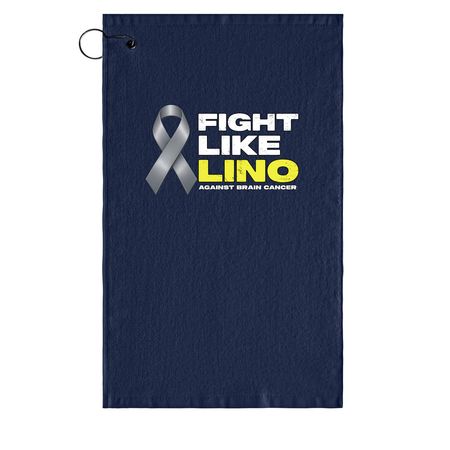 FIGHT LIKE LINO GOLF TOWEL, a Navy Golf Towel
