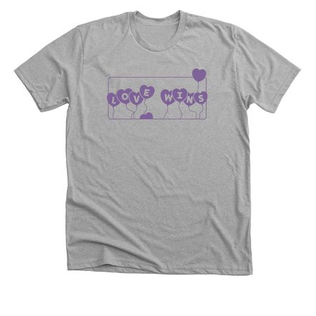 Love Wins - Purple Balloons, a Athletic Heather Premium Unisex Tee