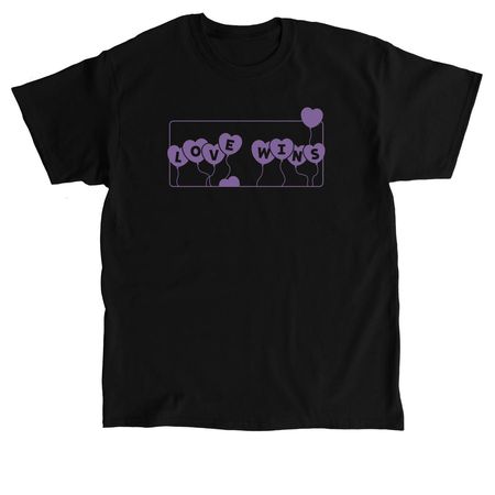 Love Wins - Purple Balloons, a Black Classic Unisex Tee