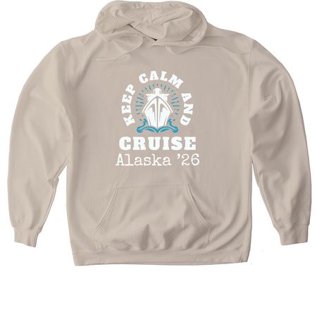 Cruise Alaska '26, a Sand Gildan Softstyle Pullover Hoodie