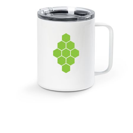 Hexagon Paver Mug, a White Stainless Steel Travel Mug