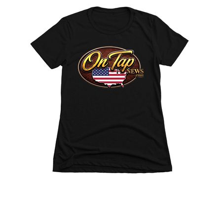 ON TAP NEWS Woman's Slim fit Tee, a Black Women's Slim Fit Tee